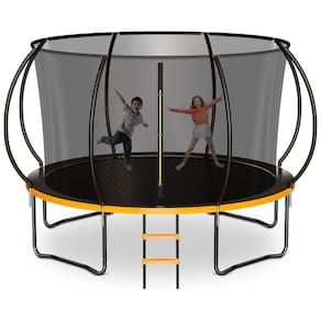 Cama Elástica Reforçada até 204 kg, Tamanho 4,26 Metros, Zevemomo, Laranja