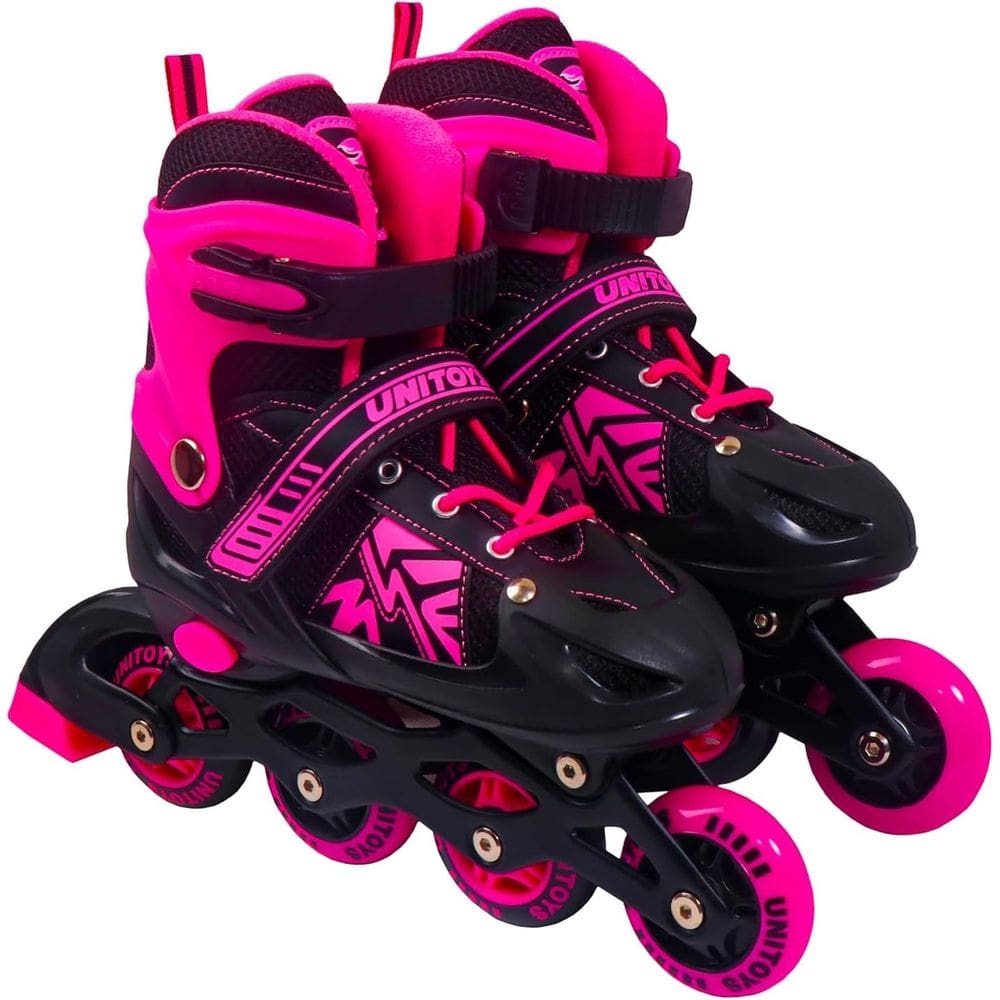 Patins Inline Ajustável Do 34 ao 37 Rosa - Unitoys 2646