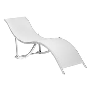 Espreguicadeira Cuvada Em Aluminio 134x34x50cm - Branca