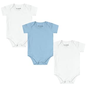 Kit bebê unissex com 3 bodies em cotton Brandili - G