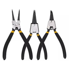 Kit 3 Alicates Retenção Interno E Externo Eixos Aneis Travas