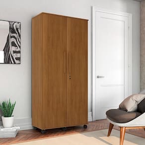 Guarda Roupa Solteiro Com 2 Portas Gold Amêndoa