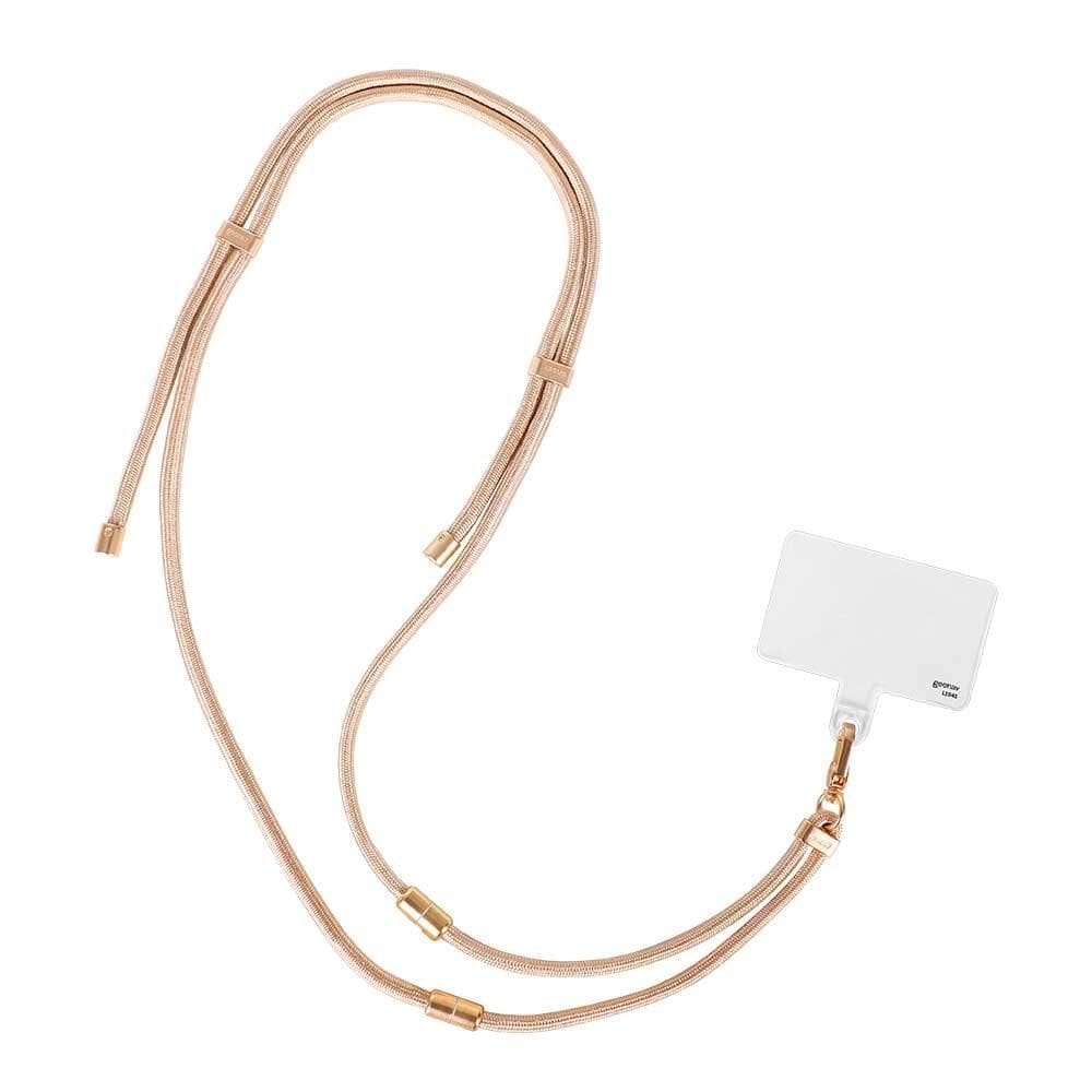 Cordão para Celular Dual Style Universal Ajustável 2x1 Dourado com Acessórios Dourado Geonav - CDU02L03