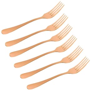 Conjunto Garfos 6 Peças Refeição Inox Rose Gold Luxo Rústico