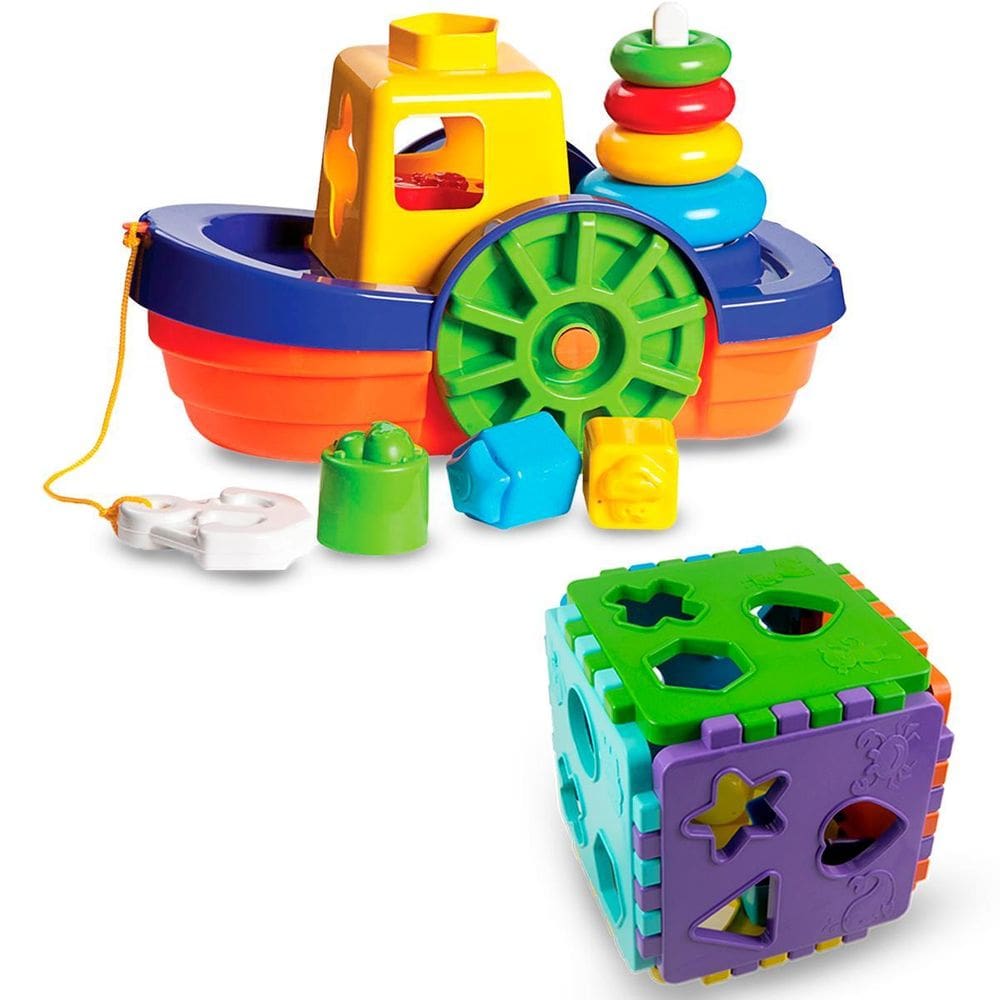 Brinquedos Educativos 1 Ano Bebê Menino E Menina Barco +