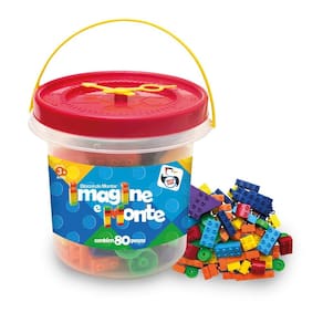 Blocos Montar 80 Peças Brinquedos Educativo Crianças + 3