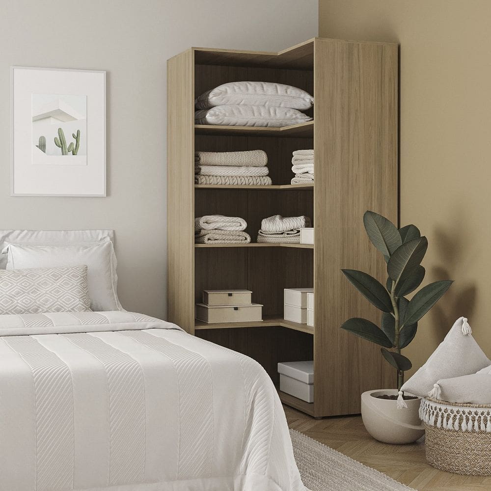 Guarda-roupa Modular Canto Reto 180cm Frame Cabecasa Madeiramadeira Acácia