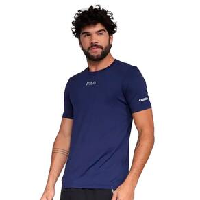 Camiseta Fila Sun Protect Breezy Masculina Marinho/Prata