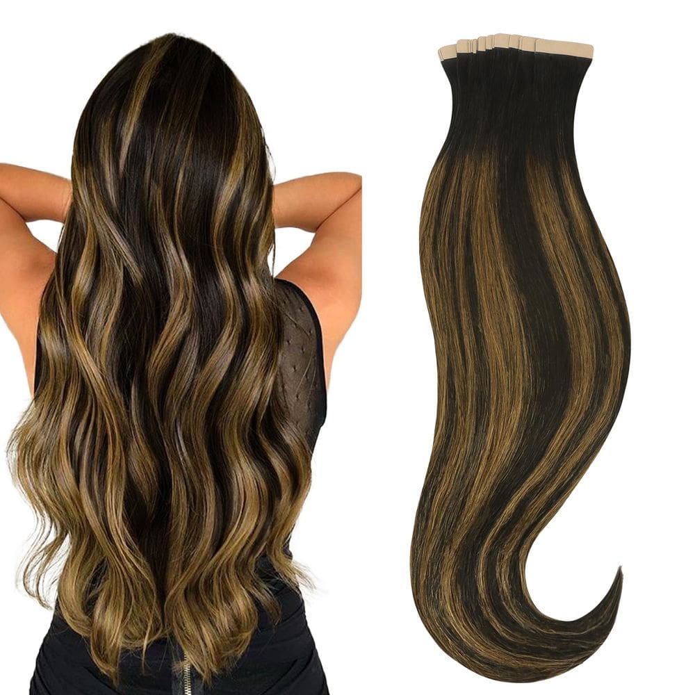 Fita adesiva em extensões de cabelo HOTBANANA 50g 20 unidades 55 cm Remy Hair