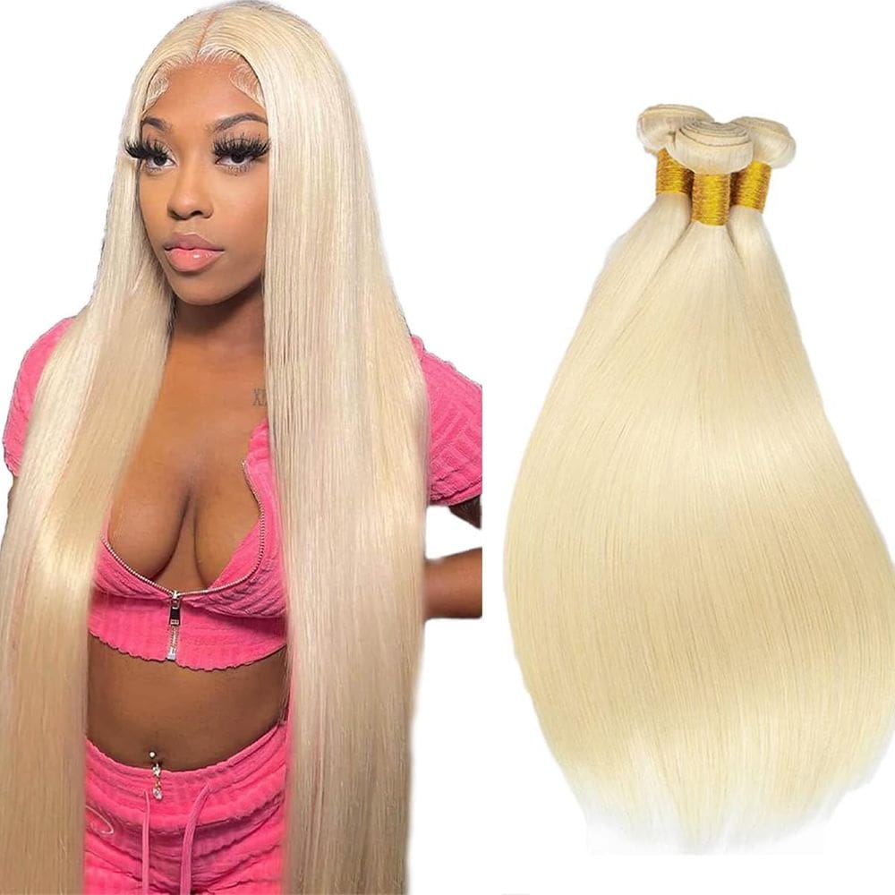 Pacotes de cabelo Aonbamds 613 Blonde Straight 50g 3x66-71cm