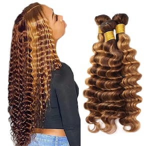 Pacotes de cabelo HRCeyocr P4/27 Blonde Deep Wave 24 cm 26 cm 28 cm