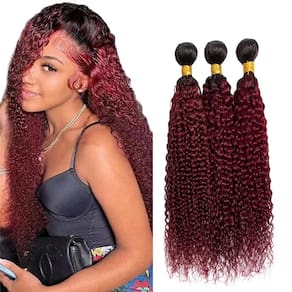 Pacotes de cabelo DiexRlamx Burgundy Red Curly 70-80-90cm 300g