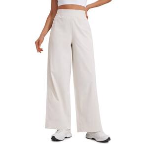 Calças casuais CRZ YOGA Stretch Wide Leg para mulheres brancas leitosas