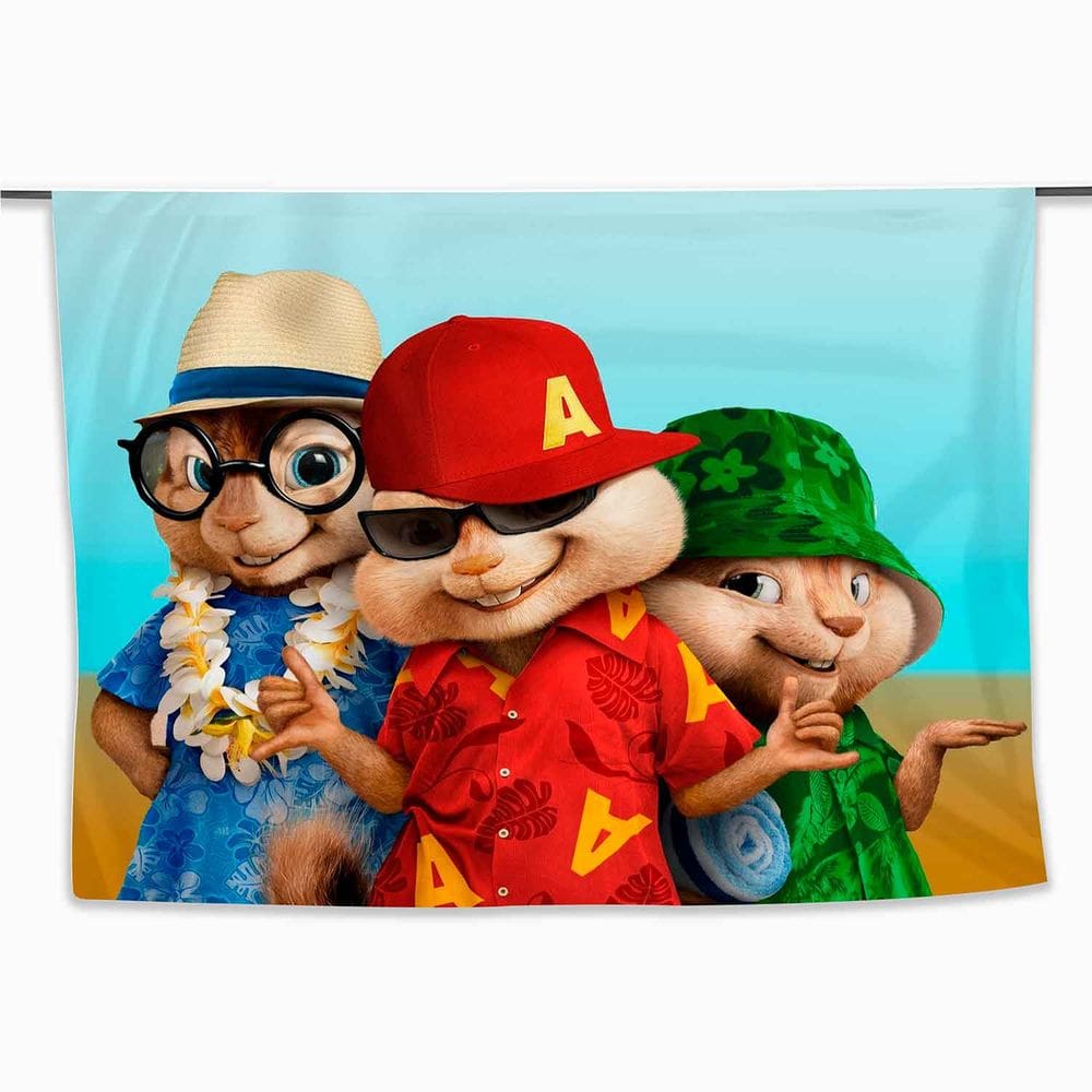Painel de Festa Retangular Alvin e os Esquilos 4,50x3,00 Metros - Fera Print