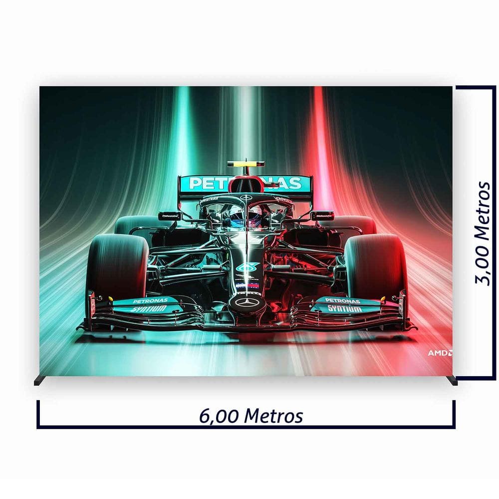 Painel de Festa Retangular Fórmula 1 Diversas Medidas - Fera Print