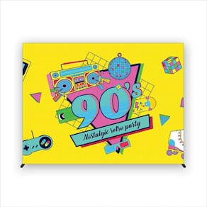 Painel de Festa Retangular Anos 90 3,00x2,00 metros - Fera Print
