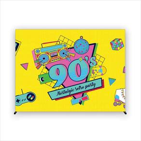 Painel de Festa Retangular Anos 90 4,00x3,00 metros - Fera Print