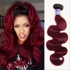 Pacotes de cabelo UDesire Ombre Burgundy Body Wave 66cm Brazilian