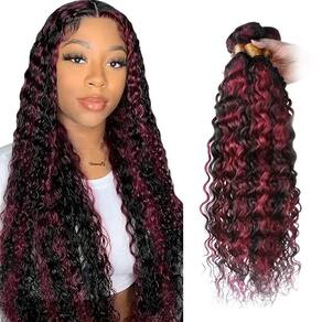 Pacotes de cabelo Vinmdonm Burgundy P1B/99J Deep Wave 50-60cm