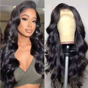 Perucas frontais de renda HCHHCH Body Wave 180 Densidade 46 cm Natural