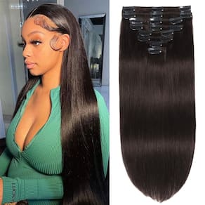 Extensões de cabelo Clip in FIPOHIRA Dark Brown 55cm 90g