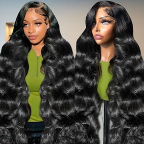 Perucas frontais de renda MAKATI Body Wave 100% cabelo humano 24" 180%