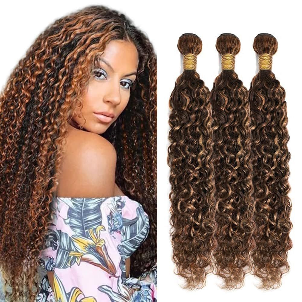 Pacotes de cabelo ZevPiul Highlight Ombre Water Wave 3 Bundles