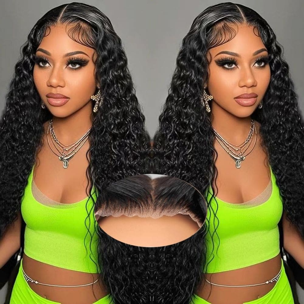 Peruca de fechamento Tosiboy 5x5 HD Lace Glueless Deep Wave 150% de densidade