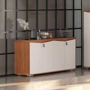 Balcão Artany 4 Portas Ii - Y37 - Freijó/Branco 6292