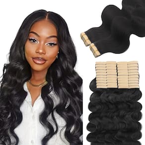 Fita adesiva em extensões de cabelo Lashey 40 unidades 100g Body Wave 40cm