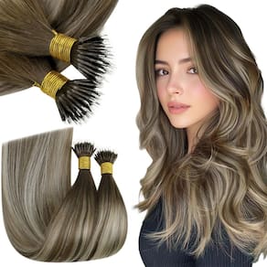 Extensões de cabelo RUNATURE Nano Link 50g 50s Balayage Brown