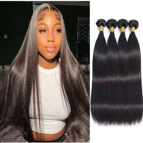 Pacotes de cabelo feibin Straight 100% Brazilian Virgin 35-50cm