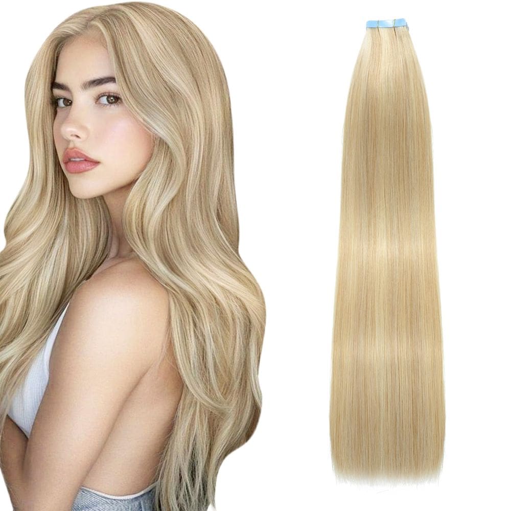 Fita adesiva em extensões de cabelo Lveyan 20" Balayage Brown/Blonde