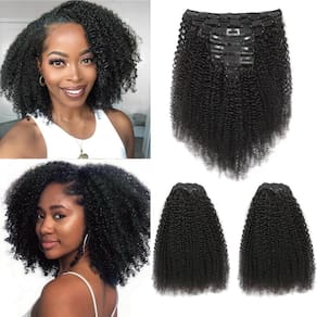 Extensões de cabelo Yacurcur Afro Kinky Curly Clip em 12" 240g