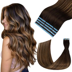 Fita adesiva em extensões de cabelo Lveyan Dark Brown to Chestnut 50g