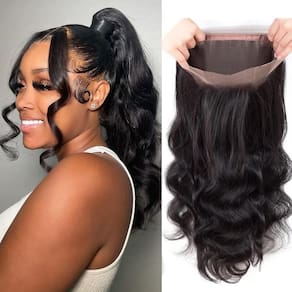 Fecho frontal de renda 360 HD Body Wave 150% Densidade 40cm