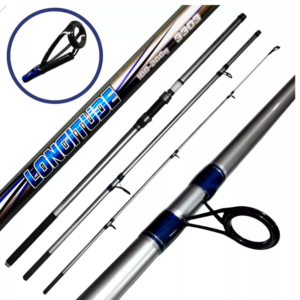 Vara Molinete Longitude 3,3m 200g Praia Costão 3 Partes 50kg