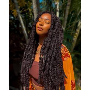 Extensões de cabelo ZRQ Distressed Faux Locs 18 polegadas, pacote com 6