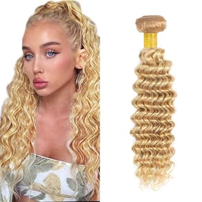Pacotes de cabelo WuvusNM P27/613 Blonde Deep Wave 28 polegadas
