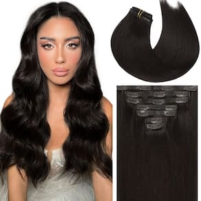 Clipe sem costura Caliee Seamless para extensões de cabelo em marrom escuro de 14 polegadas