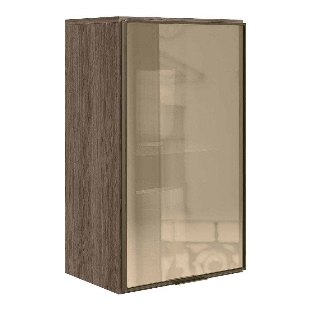Armario Aereo 1 Porta Vidro MDF 40 cm Kali 1220261 Carvalho Toq Nicioli