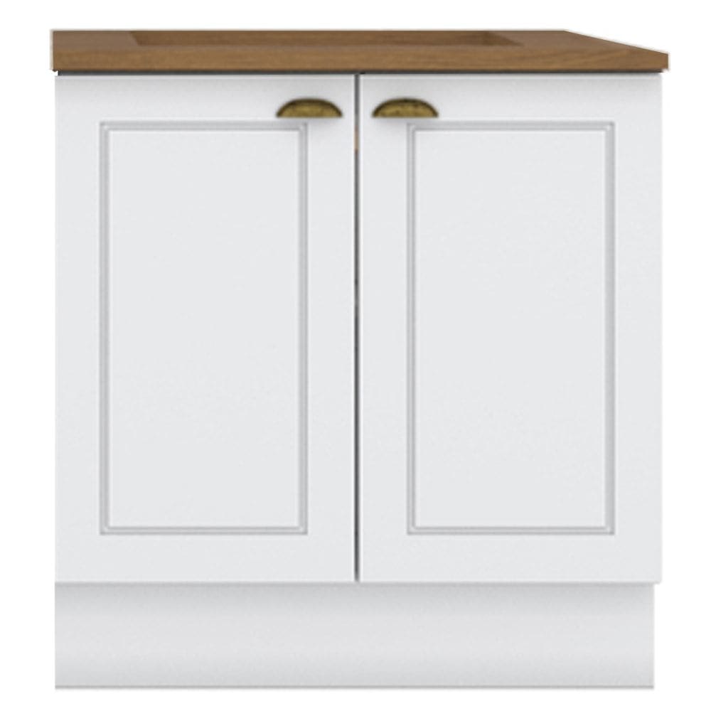 Balcao com Tampo Para Cooktop 2P 80cm Americana Branco Nature Henn