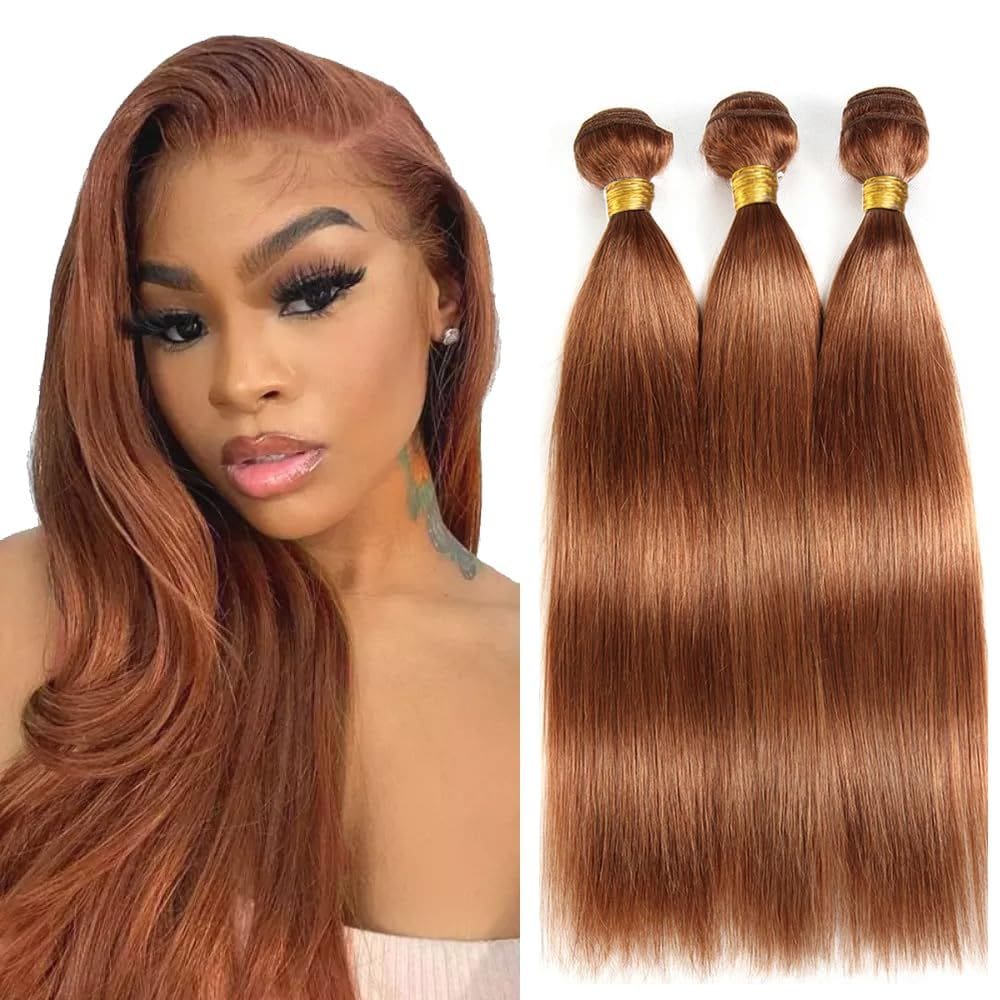 Pacotes de cabelo DiexRlamx Straight Brown #30 8A Peruvian 14cm