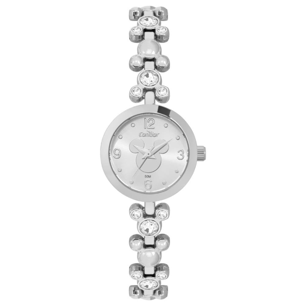 Relógio Condor Feminino Ref: Co2035ntg/5k Prateado Bracelete Mickey