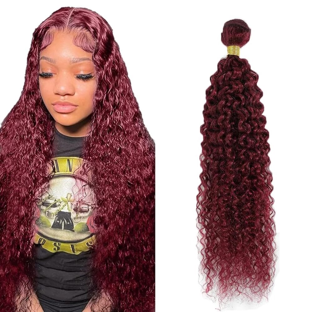 Pacotes de cabelo Vinmdonm 99J Wine Red Kinky Curly 30cm