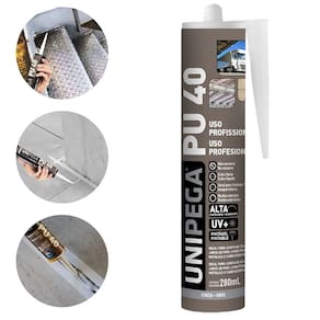 Selante PU40 Poliuretano Cinza 400g Adesivo Vedação Alta Resistência Madeira Vidro Metal