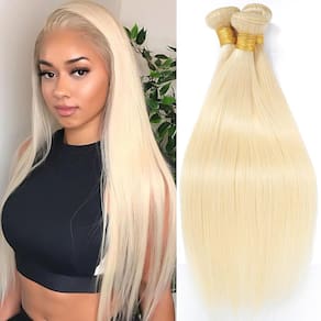Pacotes de cabelo Leruikair Straight Blonde 613 25-35cm 100g