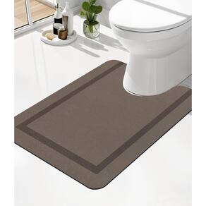 Tapete de banheiro champe em forma de U Ultra Thin Magic Mat Brown