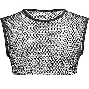 Cropped Telinha Arrastão Blusinha Moda Tendencia Verão