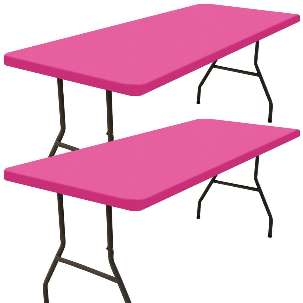 Toalha de mesa Smiry impermeável, elástica, ajustada para mesa de 6 pés, pacote com 2